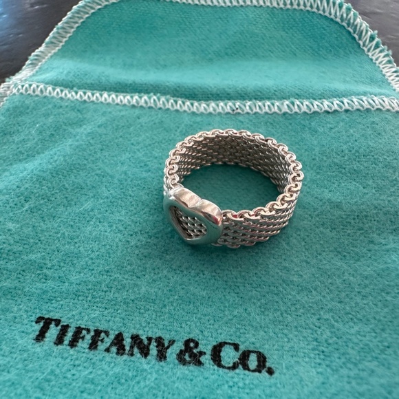 Tiffany & Co. Sterling Silver Mesh Heart Ring - Picture 4 of 7